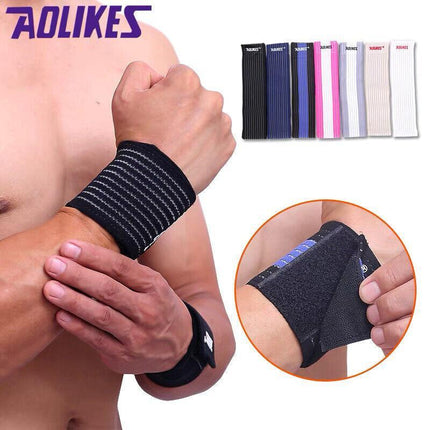 AOLIKES Wrist Brace Elastic Bandage Support Sport Gym Wrap Fitness Wristband AU - Aimall