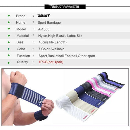 AOLIKES Wrist Brace Elastic Bandage Support Sport Gym Wrap Fitness Wristband AU - Aimall