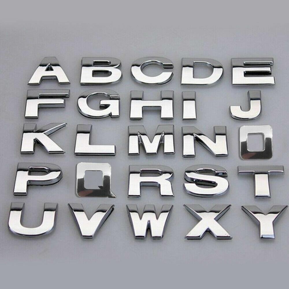 Car Shape Letters A-Z Alphabet Letters Car Sticker Self Adhesive Auto Badge Emblem 3D ...