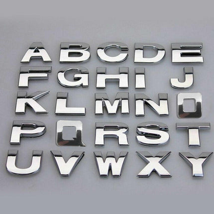 A-Z Alphabet Letters Car Sticker Self Adhesive Auto Badge Emblem 3D Chrome Good - Aimall