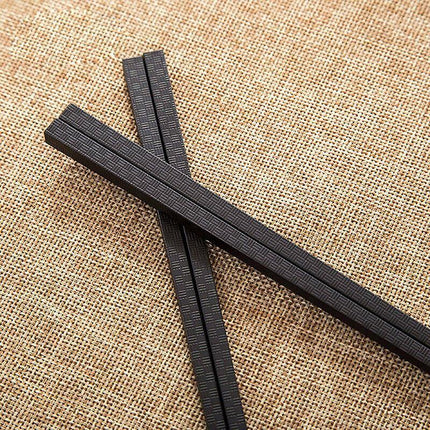 5 Pairs Premium Quality Alloy Chinese Japanese Chopsticks Dishwasher Safe Black - Aimall