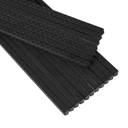 5 Pairs Premium Quality Alloy Chinese Japanese Chopsticks Dishwasher Safe Black - Aimall