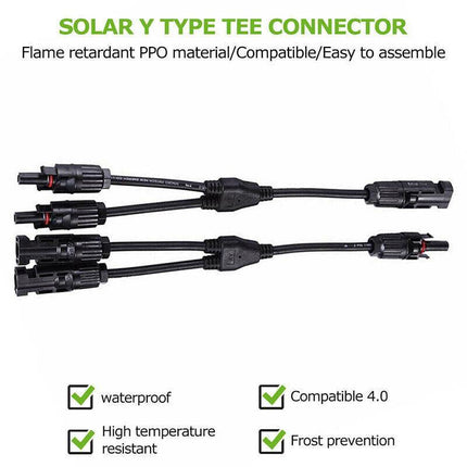 1 Pair Solar Y Connector Cable Plug Inline Solar PV Panel IP67 2 connection AU - Aimall