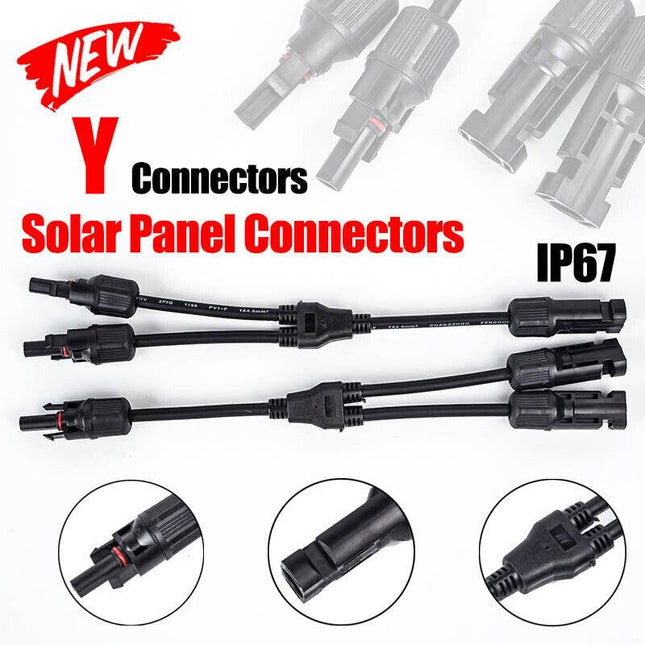 1 Pair Solar Y Connector Cable Plug Inline Solar PV Panel IP67 2 connection AU - Aimall