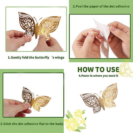 12x 3D Butterfly Wall Decals Stickers Removable Kids Nursery Decoration NEW AU - Aimall