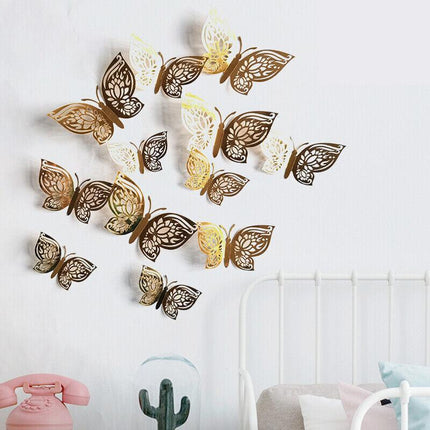 12x 3D Butterfly Wall Decals Stickers Removable Kids Nursery Decoration NEW AU - Aimall