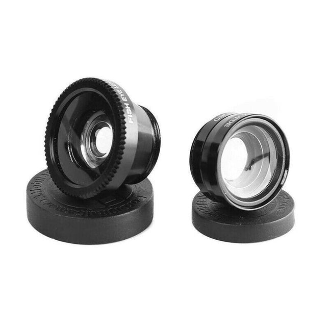 Wide Angle Macro Fisheye Phone Camera Lens Kit for iPhone Samsung (Black) AU - Aimall