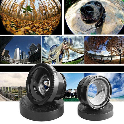 Wide Angle Macro Fisheye Phone Camera Lens Kit for iPhone Samsung (Black) AU - Aimall
