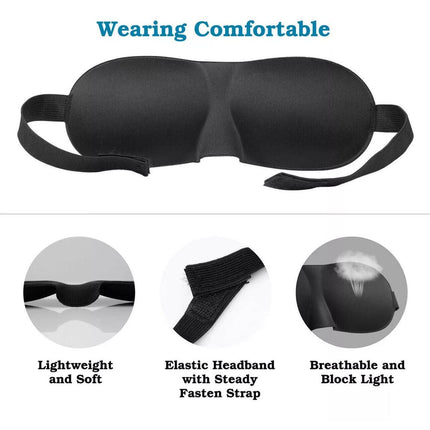 1/2/4x 3D Travel Sleep Eye Mask Soft Memory Foam Padded Shade Cover Blindfold AU - Aimall