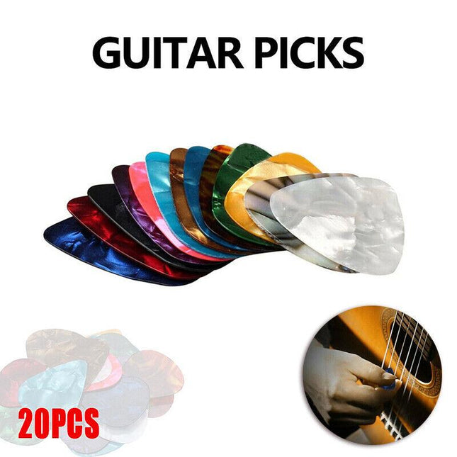 20x Multicolor Celluloid Acoustic Electric Guitar Picks Plectrums Thin 0.46mm AU - Aimall