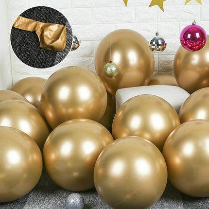 10/50x 30cm Metallic Balloons Thick Chrome Birthday Wedding Party Balloon Helium - Aimall