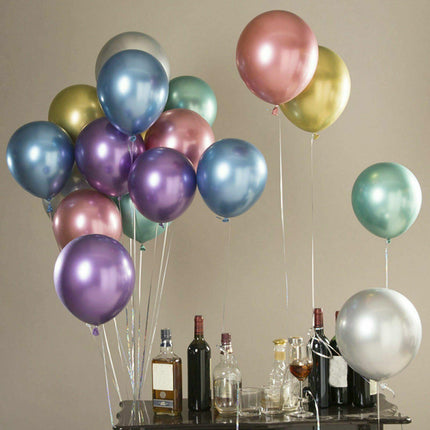 10/50x 30cm Metallic Balloons Thick Chrome Birthday Wedding Party Balloon Helium - Aimall