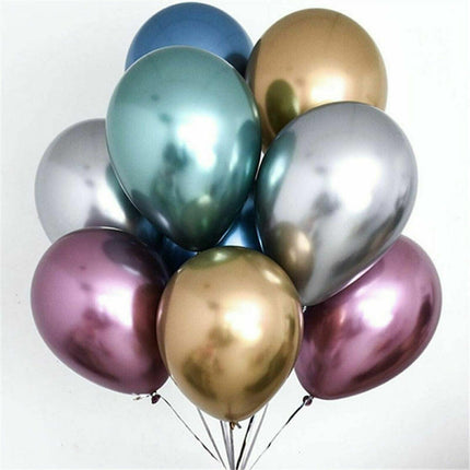 10/50x 30cm Metallic Balloons Thick Chrome Birthday Wedding Party Balloon Helium - Aimall