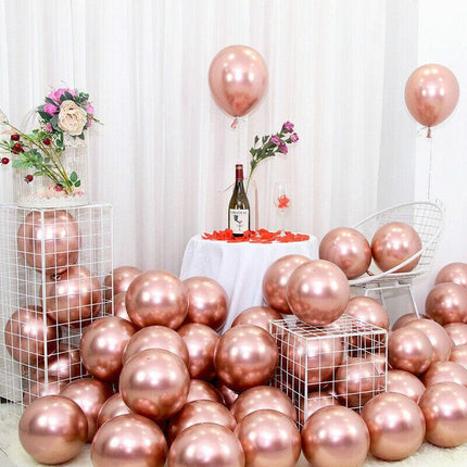 10/50x 30cm Metallic Balloons Thick Chrome Birthday Wedding Party Balloon Helium - Aimall