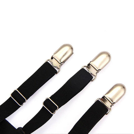 2x Men Shirt Stays Holder Garters Suspenders Military Uniform Non-slip Locking - Aimall