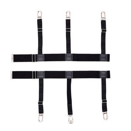 2x Men Shirt Stays Holder Garters Suspenders Military Uniform Non-slip Locking - Aimall