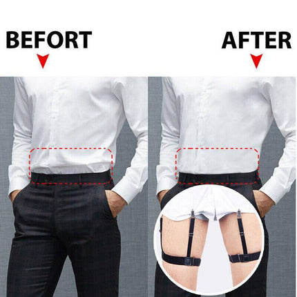 2x Men Shirt Stays Holder Garters Suspenders Military Uniform Non-slip Locking - Aimall