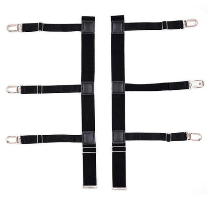 2x Men Shirt Stays Holder Garters Suspenders Military Uniform Non-slip Locking - Aimall