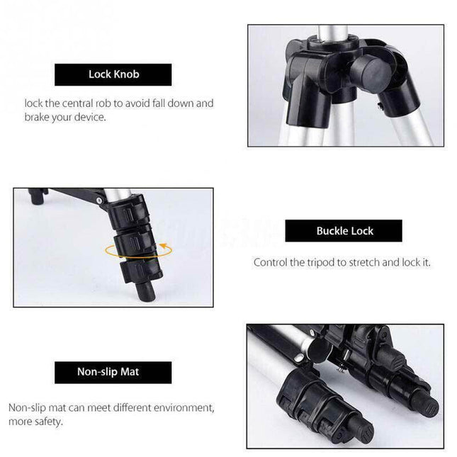 Professional Camera Tripod Stand Mount Phone Holder For iPhone DSLR Travel AU - Aimall