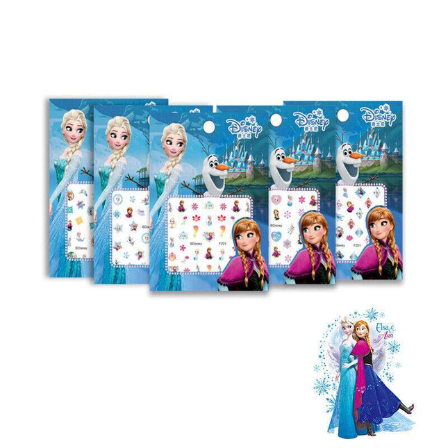 Kids nail stickers Frozen Minnie Pony Peppa princess nail art girls kids Barbie - Aimall