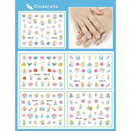 Kids nail stickers Frozen Minnie Pony Peppa princess nail art girls kids Barbie - Aimall