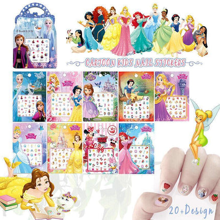 Kids nail stickers Frozen Minnie Pony Peppa princess nail art girls kids Barbie - Aimall