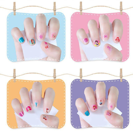 Kids nail stickers Frozen Minnie Pony Peppa princess nail art girls kids Barbie - Aimall