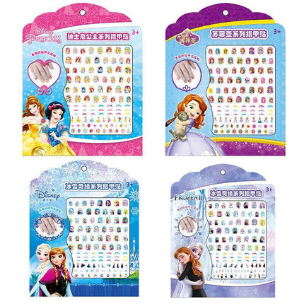 Kids nail stickers Frozen Minnie Pony Peppa princess nail art girls kids Barbie - Aimall