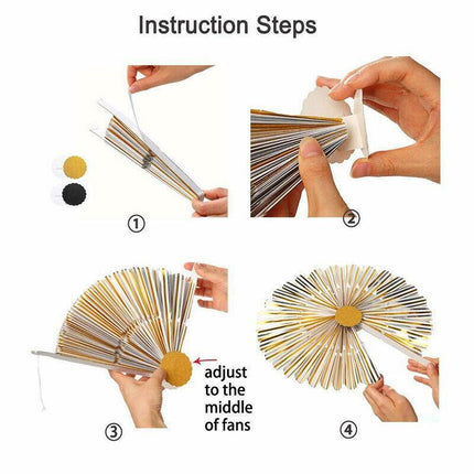 Black Gold Paper Fans Hanging Party Decorations Supplies Bridal Shower Birthday - Aimall