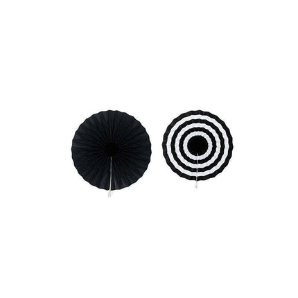 Black Gold Paper Fans Hanging Party Decorations Supplies Bridal Shower Birthday - Aimall