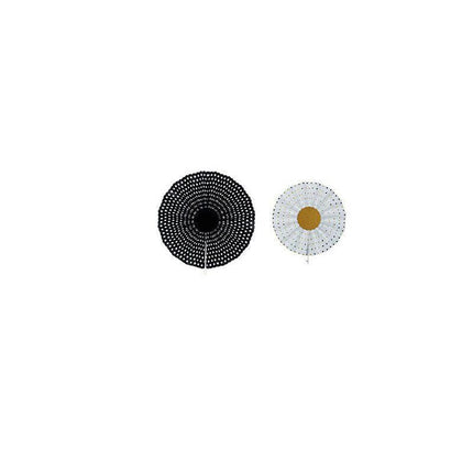 Black Gold Paper Fans Hanging Party Decorations Supplies Bridal Shower Birthday - Aimall