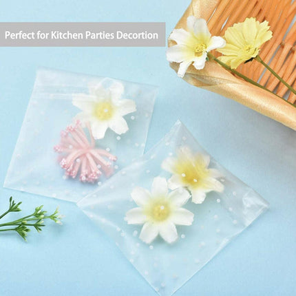 100 PCS Clear Dots Candy Packaging Bags Self Adhesive Cookie Biscuit Gift Bags - Aimall