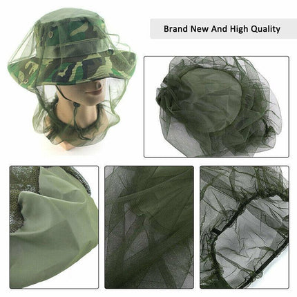 MOSQUITO FLY HEAD NET MESH HAT BEE INSECT BUG MOZZIE PROTECTOR OUTDOOR FISHING - Aimall