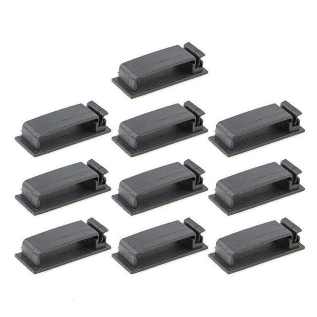 Adhesive Cable Clips Management Clamp Wire Organiser Rectangle Tidy Desk Holder - Aimall