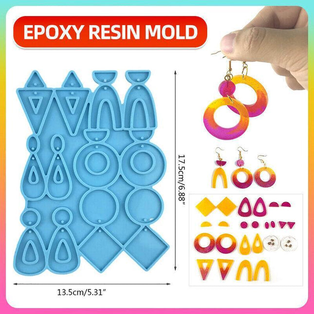 Earrings Epoxy Resin Mold Ear Studs Dangle Casting Silicone Mould DIY Craft Tool - Aimall