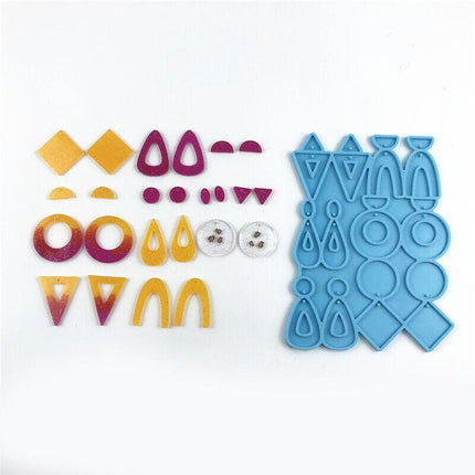 Earrings Epoxy Resin Mold Ear Studs Dangle Casting Silicone Mould DIY Craft Tool - Aimall