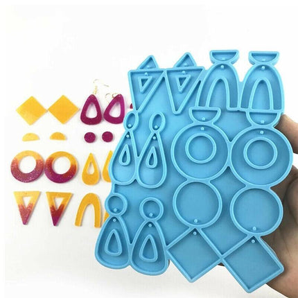 Earrings Epoxy Resin Mold Ear Studs Dangle Casting Silicone Mould DIY Craft Tool - Aimall