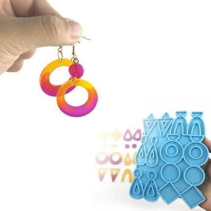 Earrings Epoxy Resin Mold Ear Studs Dangle Casting Silicone Mould DIY Craft Tool - Aimall