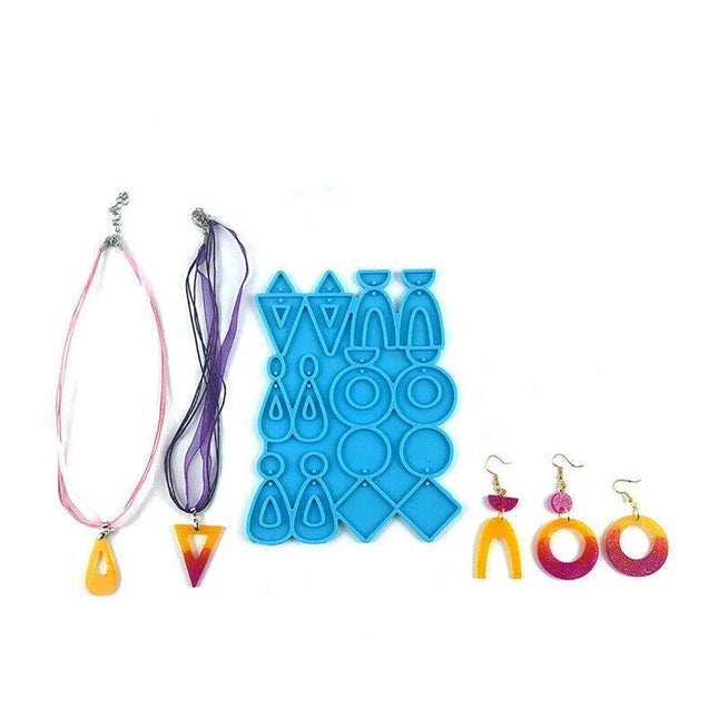 Earrings Epoxy Resin Mold Ear Studs Dangle Casting Silicone Mould DIY Craft Tool - Aimall