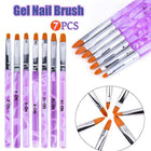 7PCS Round Head UV Gel Nail Acrylic Brush Hair Size No.2-14 Good for Starter Pen - Aimall
