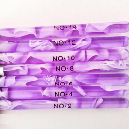 7PCS Round Head UV Gel Nail Acrylic Brush Hair Size No.2-14 Good for Starter Pen - Aimall