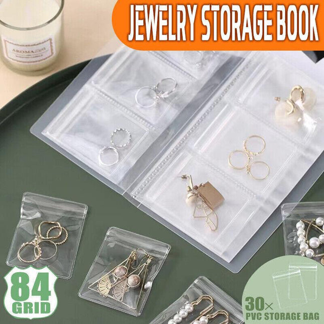 30x Transparent Jewelry Storage Book Small Plastic Gifts Reclosable Jewelry Bags - Aimall
