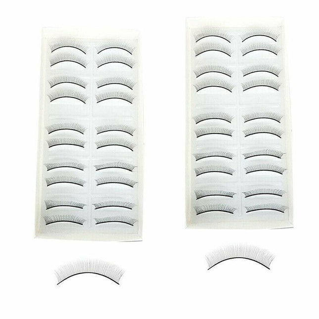 10 Pairs Self-Adhesive Training False Eyelash Extensions Practice Lashes Strip - Aimall