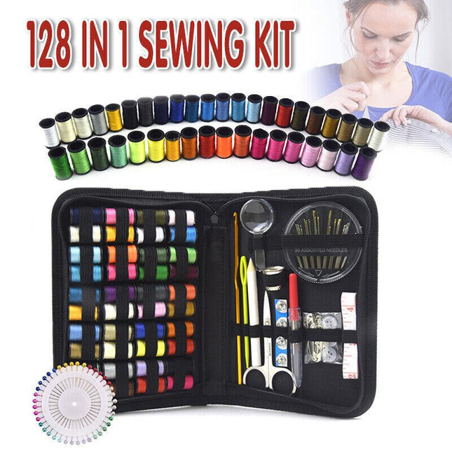 128PCS Portable Sewing Kit Home Travel Emergency Professional Sewing Set NEW AU - Aimall
