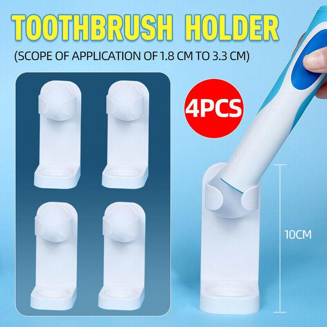 4PCS Electric Toothbrush Holder Wall Mounted Adhesive Tooth Brush Organizer AU - Aimall