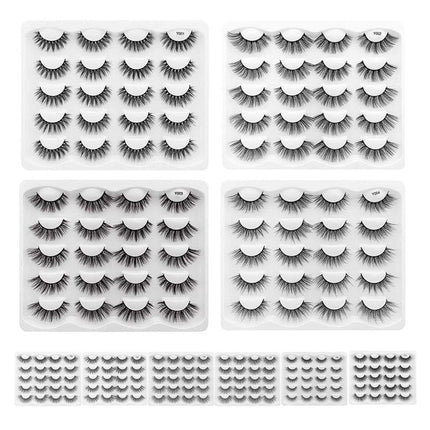 10Pair 11Style 3D Mink Natural Thick False Eyelashes Eye Lashes Makeup Extension - Aimall