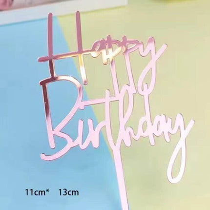 Happy Birthday Acrylic Cake Topper Cake Decoration Golden Silver Party Au Stock Aimall