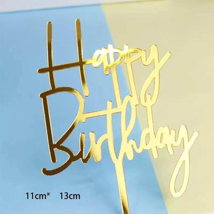 Happy Birthday Acrylic Cake Topper Cake Decoration Golden Silver Party Au Stock Aimall