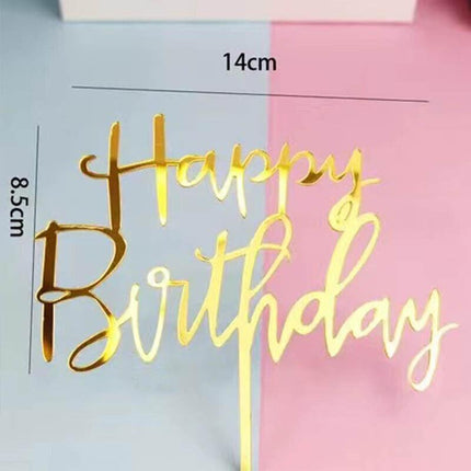 Happy Birthday Acrylic Cake Topper Cake Decoration Golden Silver Party Au Stock Aimall