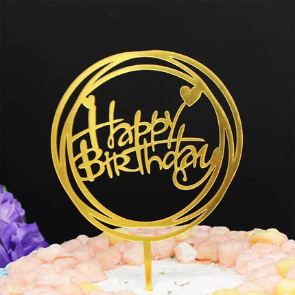 Happy Birthday Acrylic Cake Topper Cake Decoration Golden Silver Party Au Stock Aimall